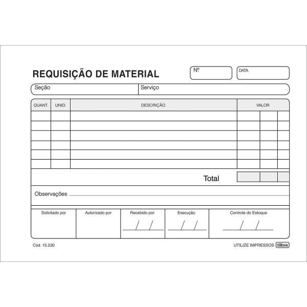 Imagem de Requisição de Material Simplificado - Pacote com 20 unidades