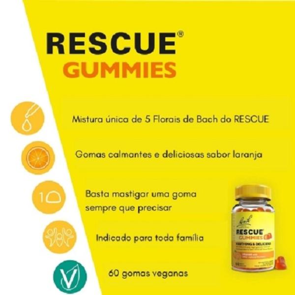 Imagem de Rescue Gummies  sabor laranja - Florai de Bach Originas