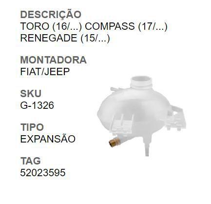 Imagem de Reservatório Água Radiador Toro /16 Compass /17 Renegage /15