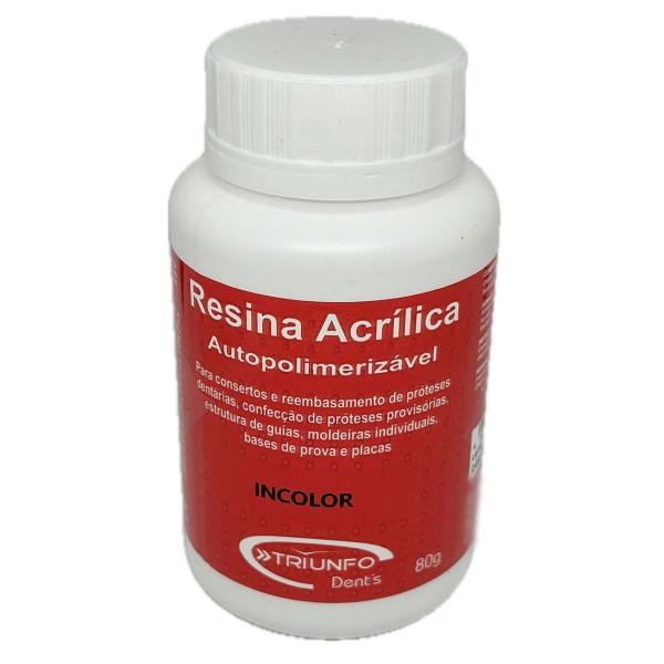 Resina Acrílica Auto Pó Incolor 80g Reparos Odonto Prótese Triunfo Imagem de Resina Acrílica Auto Pó Incolor 80g Reparos Odonto Prótese Triunfo