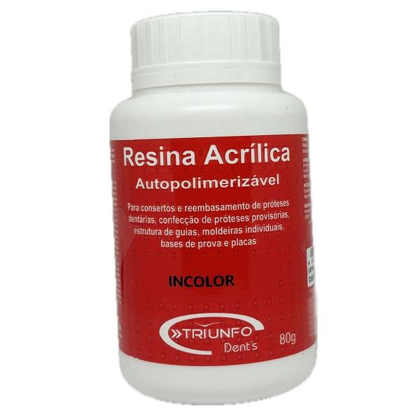 Resina Acrílica Auto Pó Incolor 80g Reparos Odonto Prótese Triunfo Imagem de Resina Acrílica Auto Pó Incolor 80g Reparos Odonto Prótese Triunfo