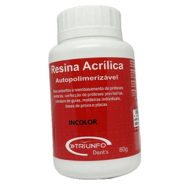 Resina Acrílica Auto Pó Incolor 80g Reparos Odonto Prótese Triunfo Imagem de Resina Acrílica Auto Pó Incolor 80g Reparos Odonto Prótese Triunfo