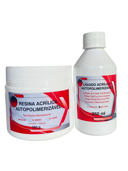 Imagem de Resina Acrilica Autopolimerizavel 250 Gr + 250 Ml Incolor