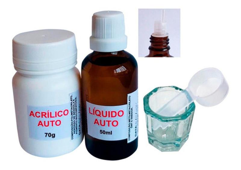 Imagem de Resina Acrilica Autopolimerizavel  70gr + 50ml Consertos