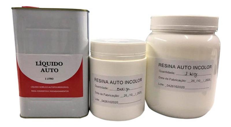 Imagem de Resina Acrilica Autopolimerizavel Incolor 1,5 Kg + 1 Lt