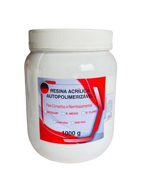 Imagem de Resina Acrílica Autopolimerizável Rosa/Incolor 1 Kg + 1 Lt Kit