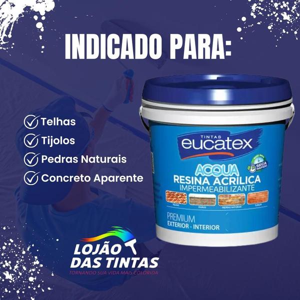 Imagem de Resina Acrílica Eucatex Premium Brilhante Acqua 18l 2 Cores