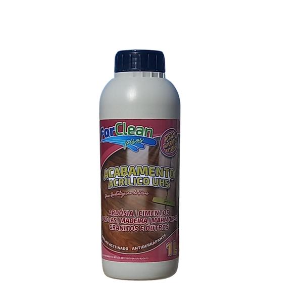 Resina Acrílica UHS Para Piso de Madeira Tacos Interno e Externo de Brilho Acetinado 1 Litro - For Clean Pisos Imagem de Resina Acrílica UHS Para Piso de Madeira Tacos Interno e Externo de Brilho Acetinado 1 Litro