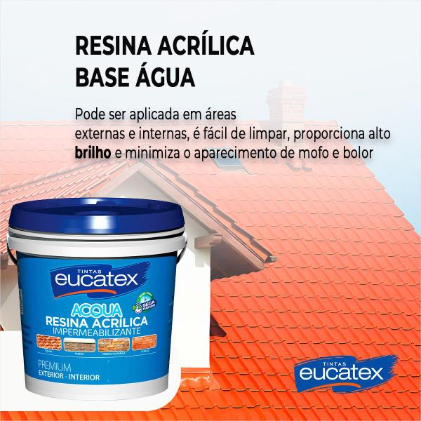 Resina Base Água Hidrorrepelente P/ Telhado 3,6l Eucatex Escolha Cor Imagem de Resina Base Água Hidrorrepelente P/ Telhado 3,6l Eucatex Escolha Cor