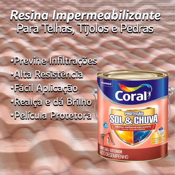 Imagem de Resina Coral Sol & Chuva Impermeável Excelente Resistência E Durabilidade 3,6l