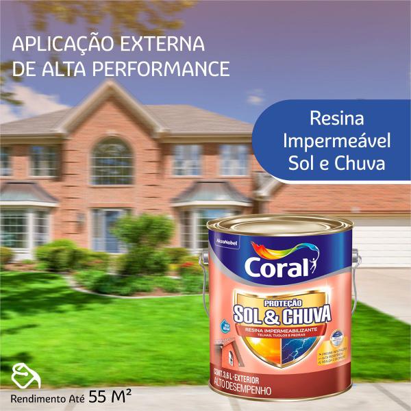 Imagem de Resina Coral Sol & Chuva Impermeável Excelente Resistência E Durabilidade 3,6l