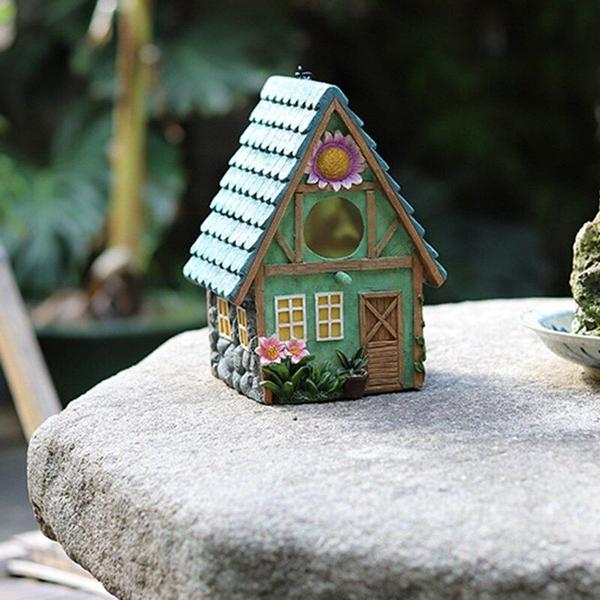 Imagem de Resina de decoração suspensa de árvore Bird House para jardim ao ar livre