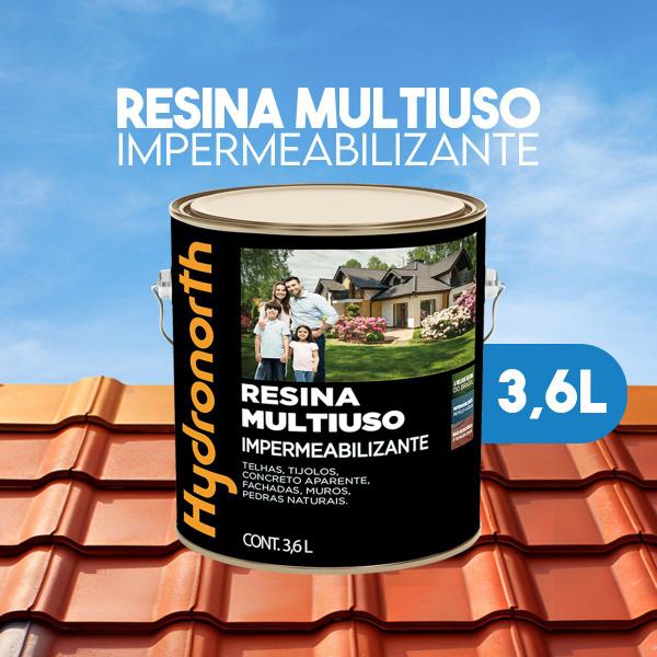 Imagem de Resina Multiuso Impermeabilizante Telhado Telhas Muros de Pedra Fibrocimento Cor Fosco e brilhante 3,6L Hydronorth