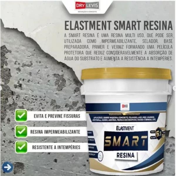 Imagem de Resina Smart 5 em 1 Impermeabilizante Incolor a Base de Água 18 Litros - SR0100018 - DRYLEVIS