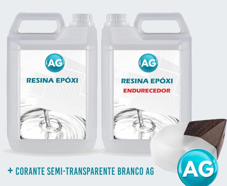 Imagem de Resinas Epóxi 1Kg + Corante Semi-Transparente Branco Ag Baix