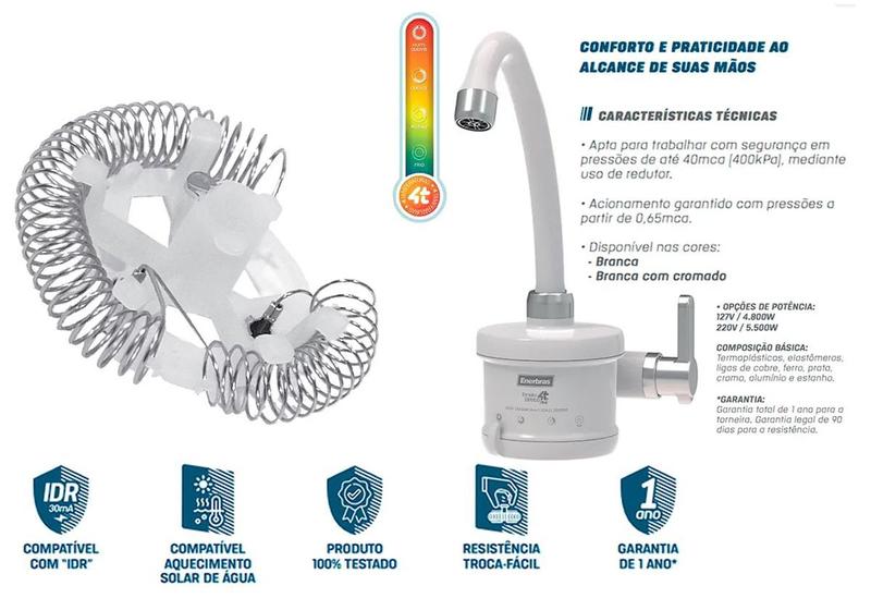 Imagem de Resistência Chuveiro Torneira Plus 4t 4800w 127v