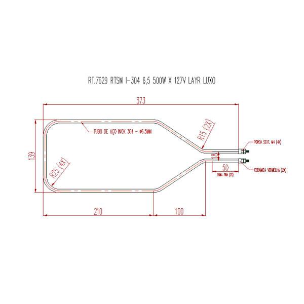 Imagem de Resistência Elétrica Para Forno Bancada Layr Luxo Advanced 2.4 500w X 127v Interna Menor 