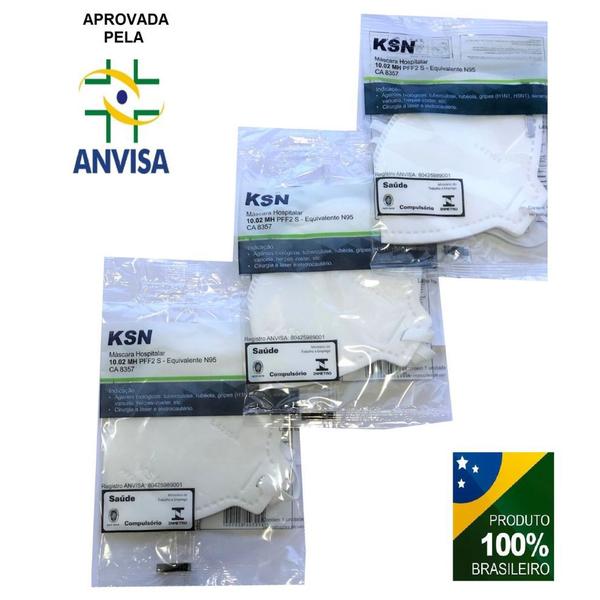 Imagem de RESPIRADOR KSN BRANCA ( kit 5 peças ) MASCARA PFF2 N95