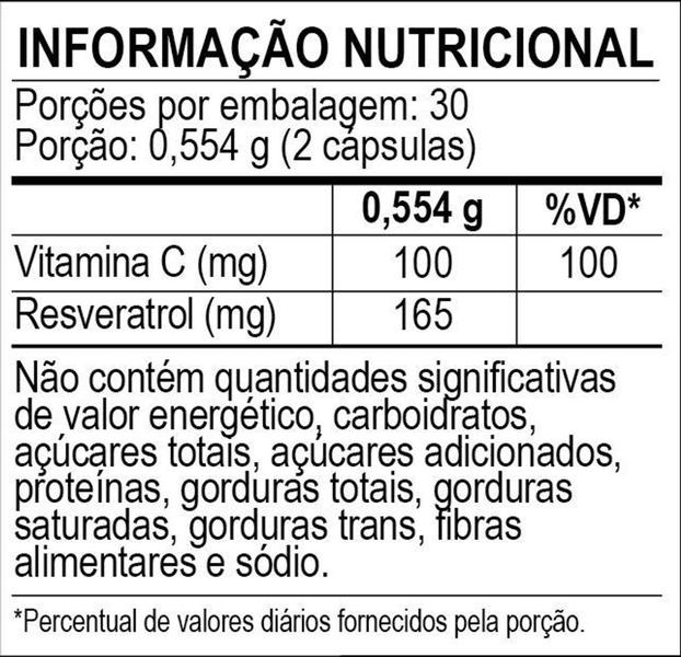 Imagem de Resveratrol (165 mg) Sanavita Vegano Vitamina C Antioxidante 60 caps