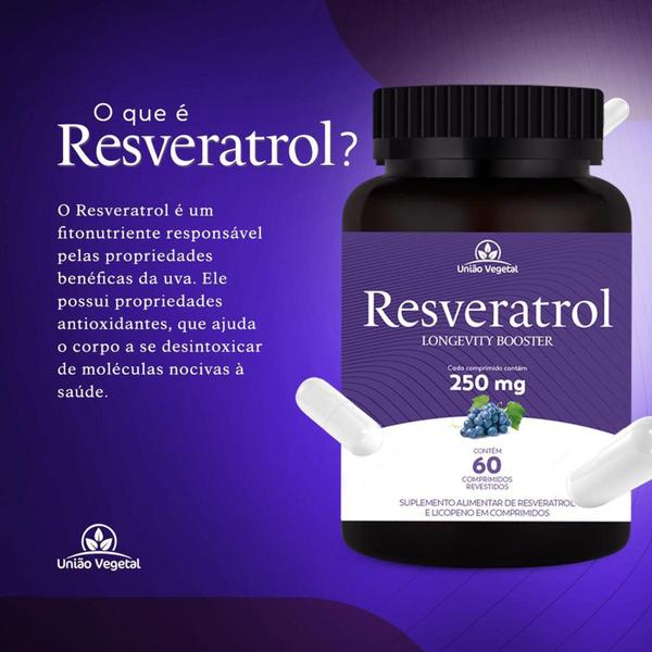 Imagem de Resveratrol Longevity Booster 250mg 60 Comprimidos - União vegetal