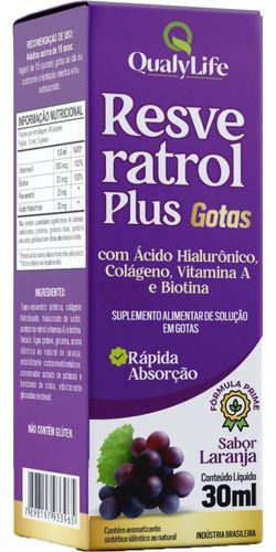 Imagem de Resveratrol Plus Gotas Sabor Laranja 4 X 30ml Qualylife