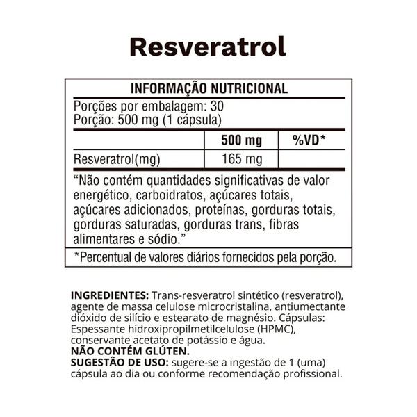 Imagem de Resveratrol Trans Resveratrol 500mg 30 Caps - Ocean Drop