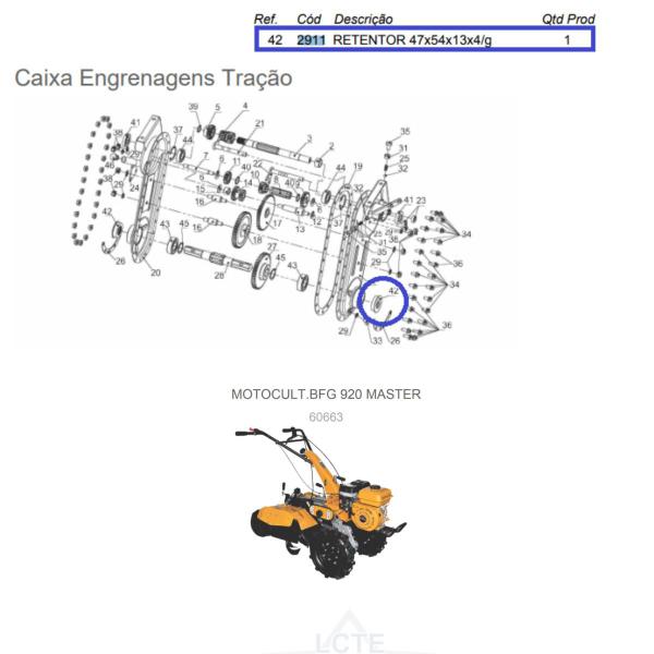 Imagem de Retentor Da Caixa De Engrenagem Motocultivador Bfg920 2peças