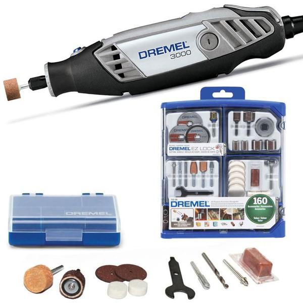 Retífica Dremel Série 3000 com Kit 170 Acessórios DREMEL Imagem de Retífica Dremel Série 3000 com Kit 170 Acessórios DREMEL