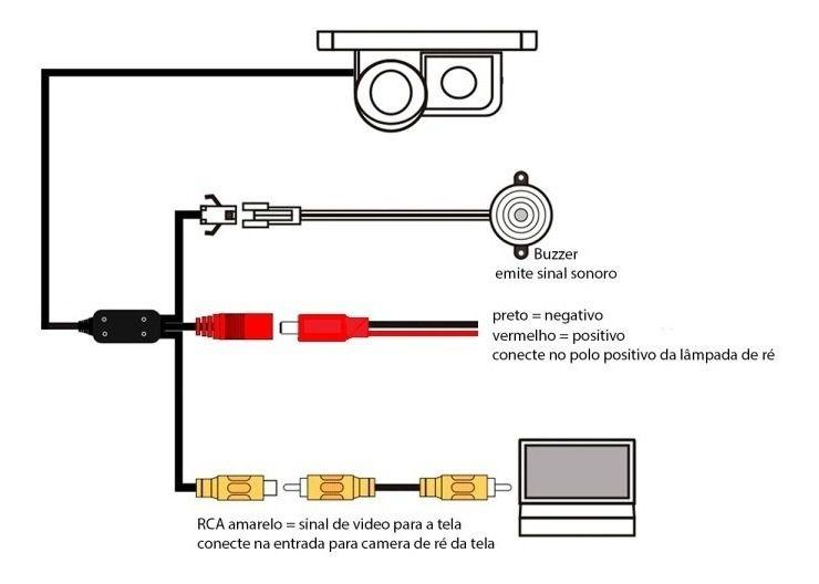 Imagem de Retrovisor Com Câmera De Ré Automotiva + Sensor De Ré De Bip