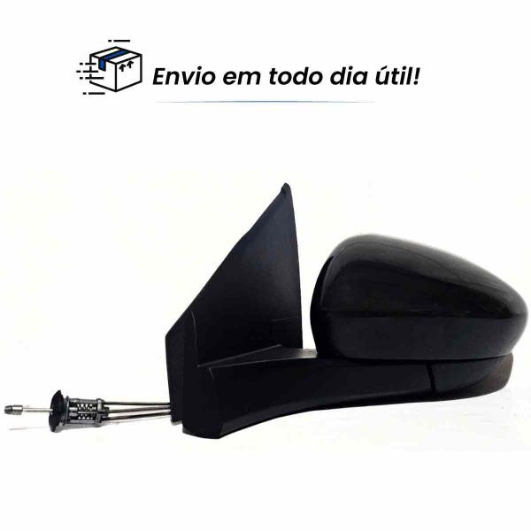 Imagem de Retrovisor Esquerdo Motorista Fiat Argo Cronos 2017 2018 2019 2020 2021 2022 2023 com Controle Interno Manual Capa Preto