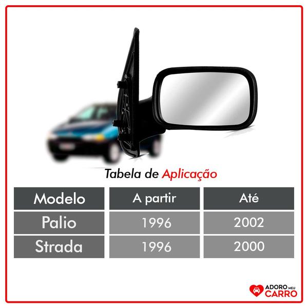 Imagem de Retrovisor Externo Palio 96/02 Strada 96/00 S/ Controle Ld 2p