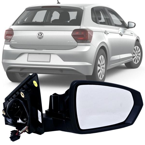 Imagem de Retrovisor Lado Direito Carona Volkswagen Polo Virtus 2018 2020 2022 2024 Elétrico com  ou sem Capa em Prime