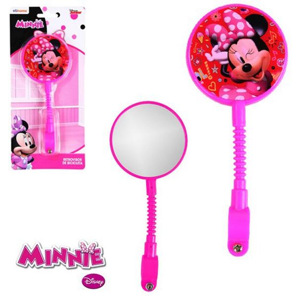 Imagem de Retrovisor Para Bicicleta Infantil Minnie Rosa 17,5cm Na Cartela -KIT COM 2