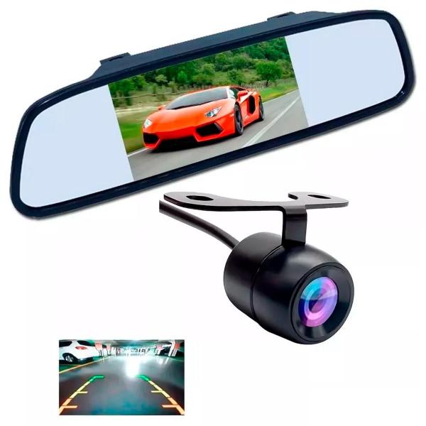 Imagem de Retrovisor Tela Lcd + Camera De Ré Borboleta Ford Ecosport