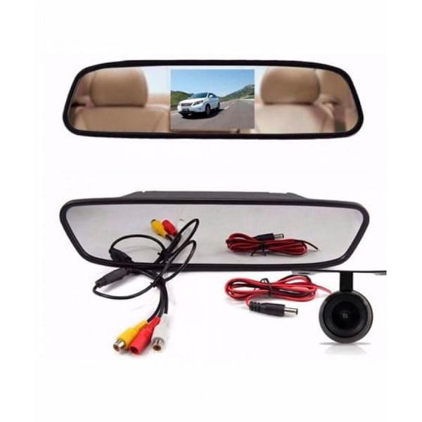 Retrovisor Visor Espelho Tela Lcd Veicular + Câmera Ré - Higa Imagem de Retrovisor Visor Espelho Tela Lcd Veicular + Câmera Ré