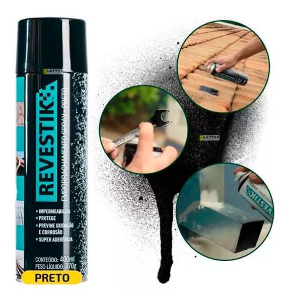 Imagem de Revestik Spray Borracha Impermeabilizante 400ml Preto