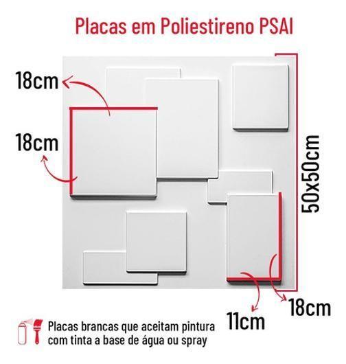 Imagem de Revestimento 3D Parede Modelo Quadratto Placas Decorativo