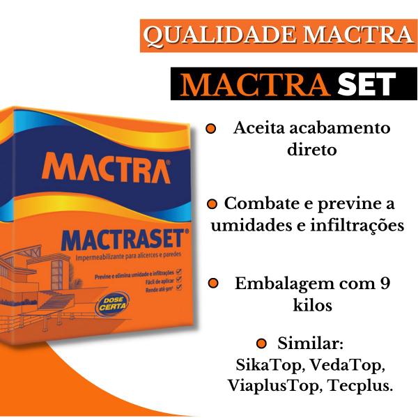 Imagem de Revestimento Impermeabilizante Mactraset Mactra 9kg Parede Alicerce Rodapé Piso Piscina Reservatório