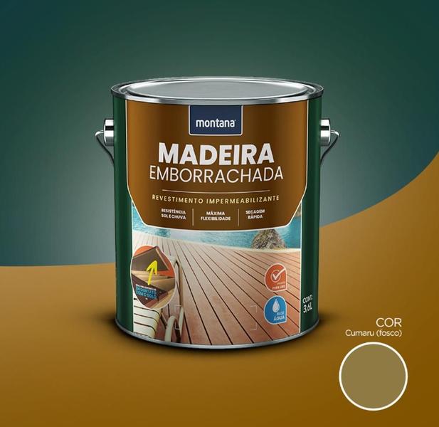 Imagem de Revestimento Impermealizante Madeira Emborrachada para Deck e Pergolado 3,6 Lt