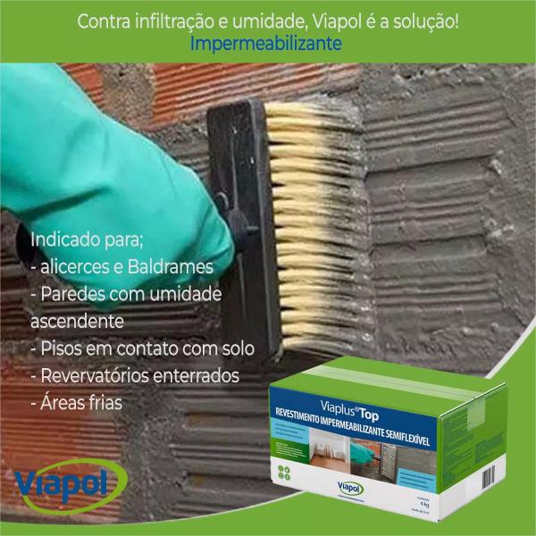 Imagem de Revestimento Impermeável Viaplus Top 4kg - Kit C/ 5 Und