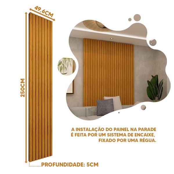 Imagem de Revestimento Ripado Placa 50 cm x 250 cm 100% MDF Naturale Notável Shop JM