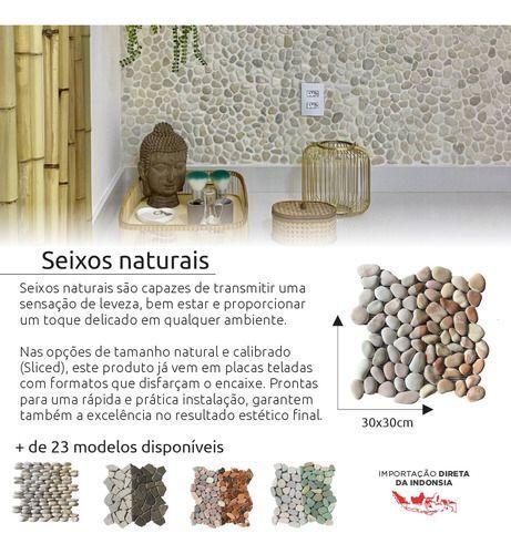 Imagem de Revestimento Seixo Telado Areia 30x30cm - Pedra Natural Premium para Paredes e Pisos