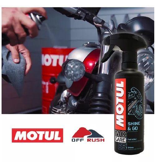 Imagem de Revitalizador Spray Motul MC Care E5 Shine e Go Auto Brilho Carenagem 400ml