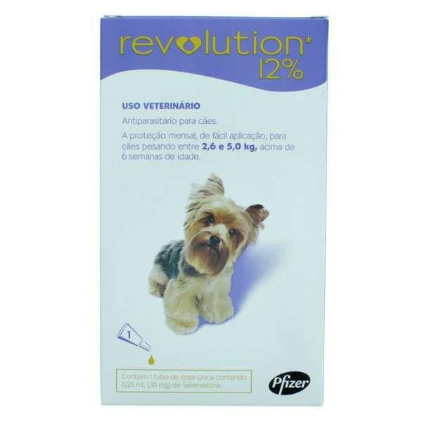 Imagem de Revolution Zoetis 12% 0.25ml para Cães 2,6Kg a 5kg - 1 bisnaga