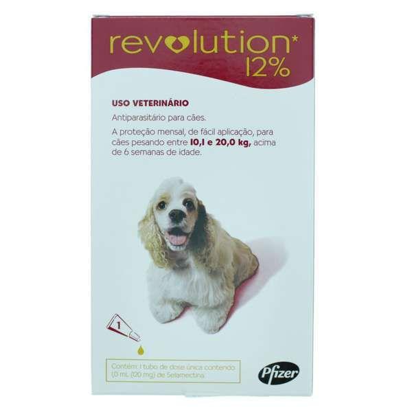 Imagem de Revolution Zoetis 12% 1ml para Cães 10,1Kg a 20kg - 1 bisnaga