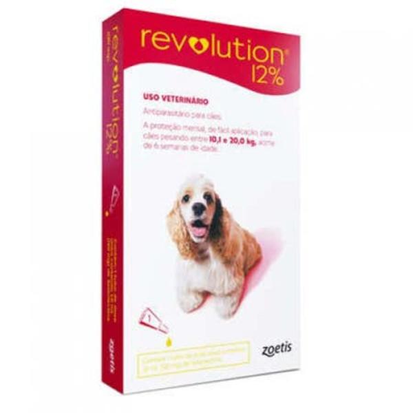 Imagem de Revolution Zoetis 12% 1ml para Cães 10,1Kg a 20kg com 3 Pipetas