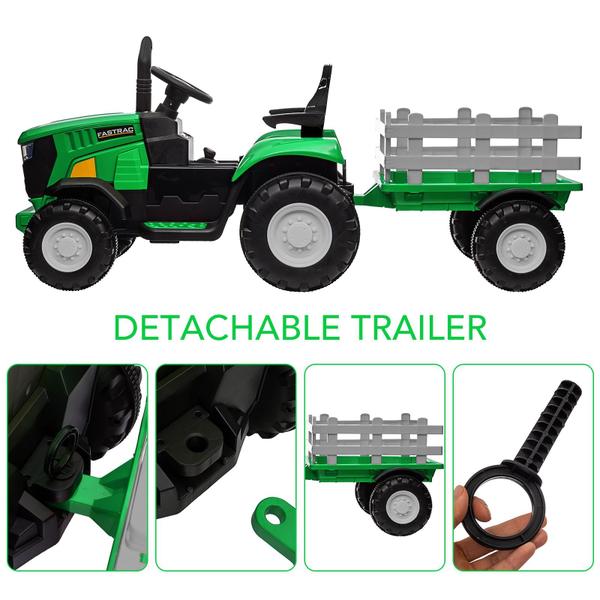 Imagem de Ride on Tractor GarveeLife Kids com trailer e controle remoto