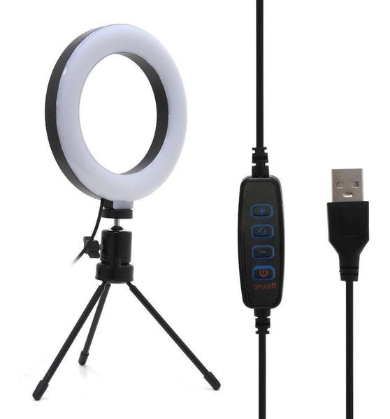 Right Light Ring 16 Cm Led + Tripé 16 Cm Youtuber Tic Toc - Ring Fill Imagem de Right Light Ring 16 Cm Led + Tripé 16 Cm Youtuber Tic Toc