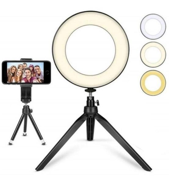 Right Light Ring 16 Cm Led + Tripé 16 Cm Youtuber Tic Toc - Ring Fill Imagem de Right Light Ring 16 Cm Led + Tripé 16 Cm Youtuber Tic Toc