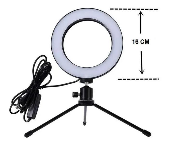 Imagem de Right Light Ring 16 Cm Led  + Tripé 16 Cm Youtuber Tic Toc